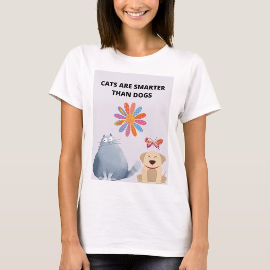 Cats Are Smarter Than Dogs T-shirt (Voorkant)