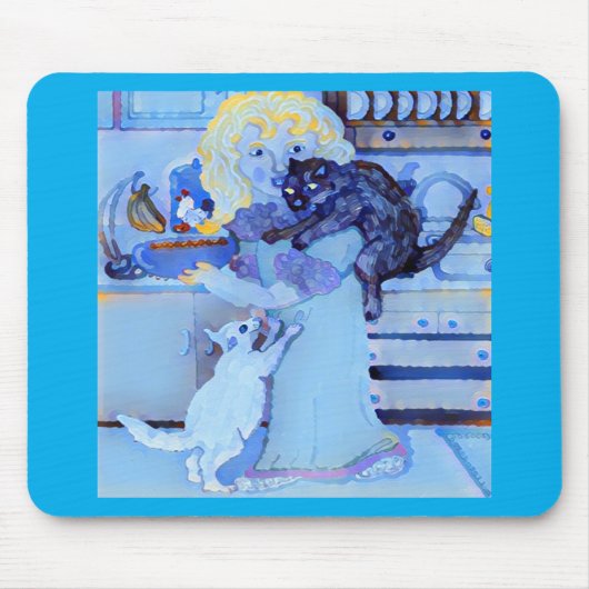 Cats 🐈⬛ 🐈 At Breakfast 🥞 Muismat (Voorkant)