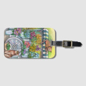 Cats at Flower Stand Bagagelabel (Voorkant (horizontaal))