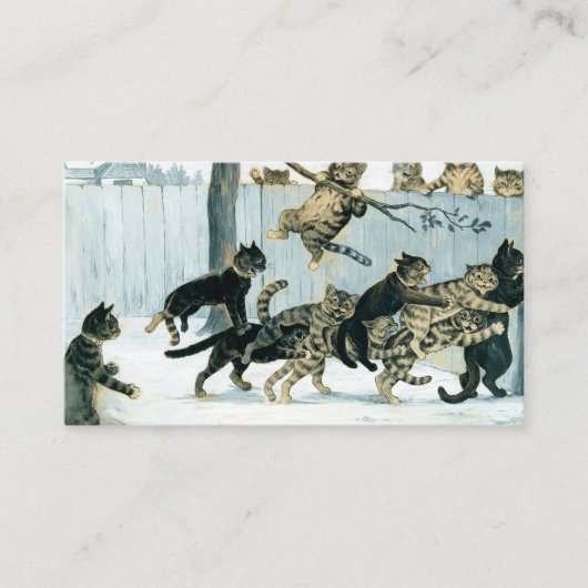 Cats at Play by Louis Wain Visitekaartje (Voorkant)