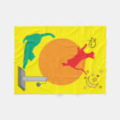 Cats at Play on Yellow Fleece Blanket (Voorkant (Horizontaal))