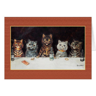 CATS BACHELOR PARTIJ, Vintage Louis Wain