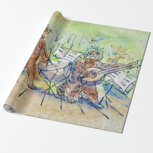 Cats Band, Louis Wain Cadeaupapier (Uitgerold)