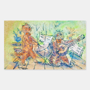 Cats Band, Louis Wain Rechthoekige Sticker