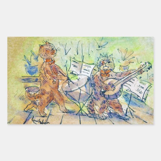 Cats Band, Louis Wain Rechthoekige Sticker (Voorkant)