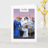  Cats Bedtime Kaart beroemd gemaakt door Louis Wai (Gele Bloem)