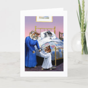  Cats Bedtime Kaart beroemd gemaakt door Louis Wai