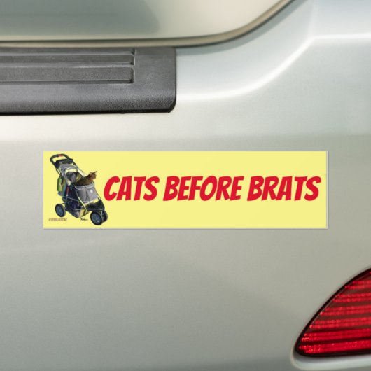Cats Before Brats Bumper Sticker (Op auto)