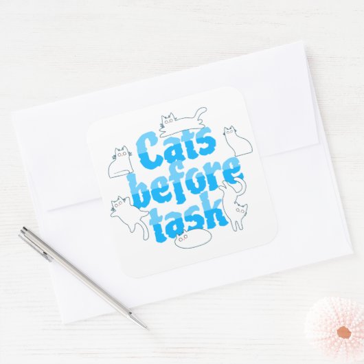 Cats Before Tasks Sticker (Envelop)