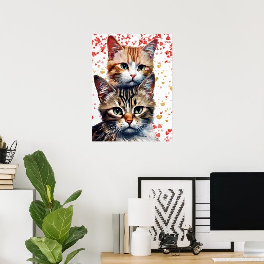 Cats beste vrienden Poster (Thuiskantoor)