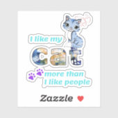 "Cats Better Company Than Mannen" Stijlvol artwork Sticker (Vel)