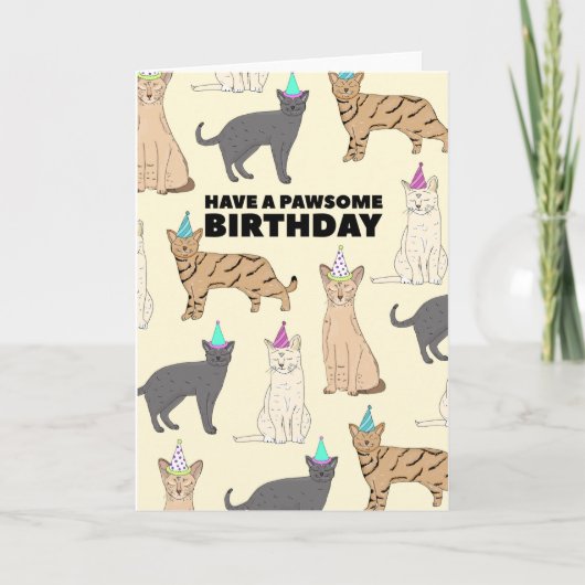 Cats Birthday Card Kaart (Voorkant)