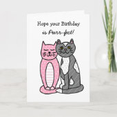 Cats Birthday Cute Whimsical Folk Art Kaart (Voorkant)