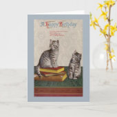  Cats Birthday Wenskaart Kaart (Gele Bloem)