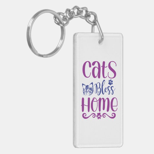 Cats Bless Home: Keychins Sleutelhanger (Voorkant Links)