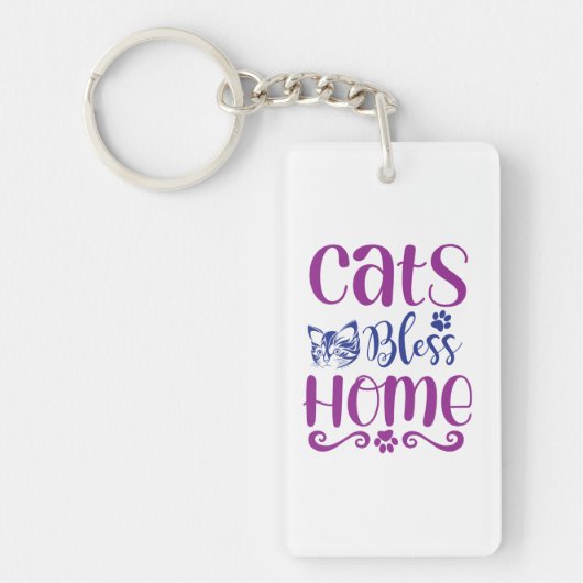 Cats Bless Home: Keychins Sleutelhanger (Voorkant)