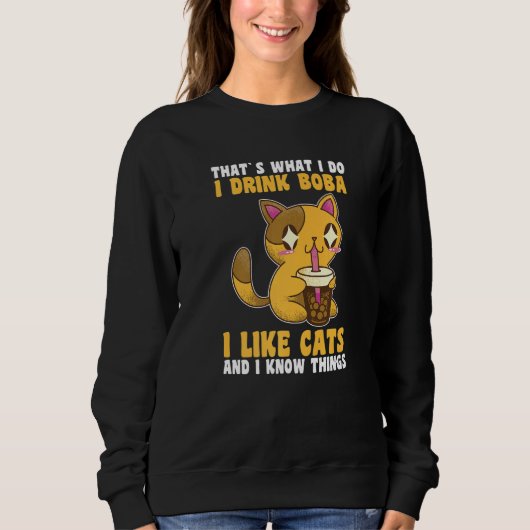 Cats Boba Tea Bubble Tea Trui (Voorkant)