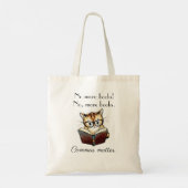 Cats, boeken en komma's schattige grammatica Canva Tote Bag (Achterkant)