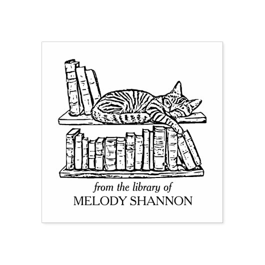  Cats Boekenplank Boekenplaat Rubberstempel (Afrduk)