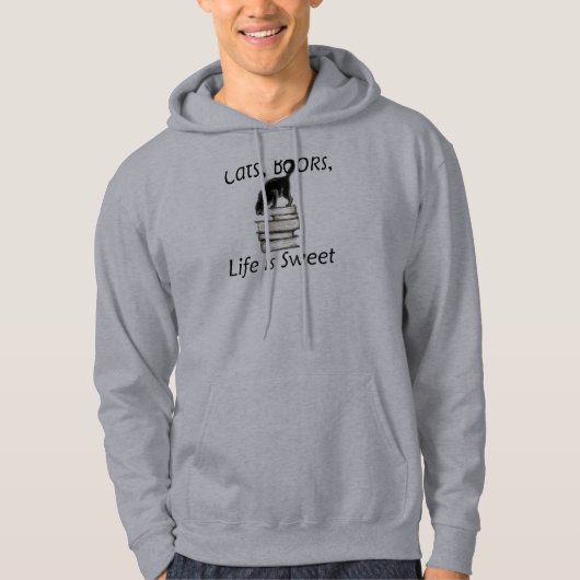 Cats Books Life is Sweet Sweatshirt (Voorkant)
