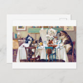 Cat's Breakfast Time, Louis Wain Briefkaart (Voorkant / Achterkant)