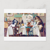 Cat's Breakfast Time, Louis Wain Briefkaart (Voorkant)