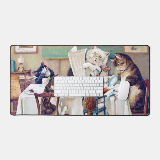 Cat's Breakfast Time, Louis Wain Bureaumat (Keyboard & Muis)