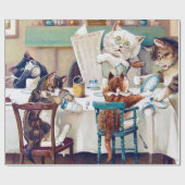 Cat's Breakfast Time, Louis Wain Cadeaupapier (Vlak)