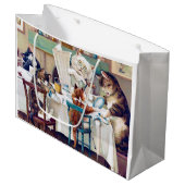 Cat's Breakfast Time, Louis Wain Groot Cadeauzakje (Voorkant Gekanteld)