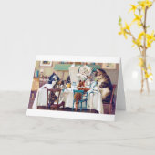 Cat's Breakfast Time, Louis Wain Kaart (Gele Bloem)