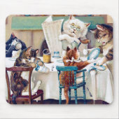 Cat's Breakfast Time, Louis Wain Muismat (Voorkant)