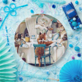 Cat's Breakfast Time, Louis Wain Papieren Bordje (Feest)