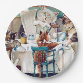 Cat's Breakfast Time, Louis Wain Papieren Bordje (Voorkant)