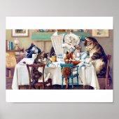 Cat's Breakfast Time, Louis Wain Poster (Voorkant)