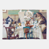 Cat's Breakfast Time, Louis Wain Theedoek (Horizontaal)
