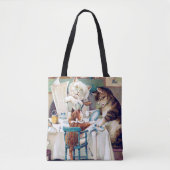 Cat's Breakfast Time, Louis Wain Tote Bag (Voorkant)
