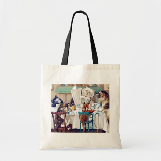 Cat's Breakfast Time, Louis Wain Tote Bag
