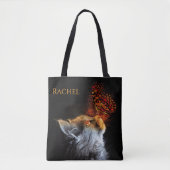Cat's Butterfly Kisses Gepersonaliseerde Naam Tote Bag (Voorkant)