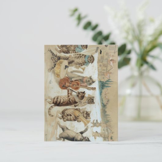 Cats Carol Singing by Louis Wain Briefkaart (Staand voorkant)