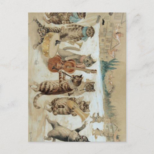 Cats Carol Singing by Louis Wain Briefkaart (Voorkant)