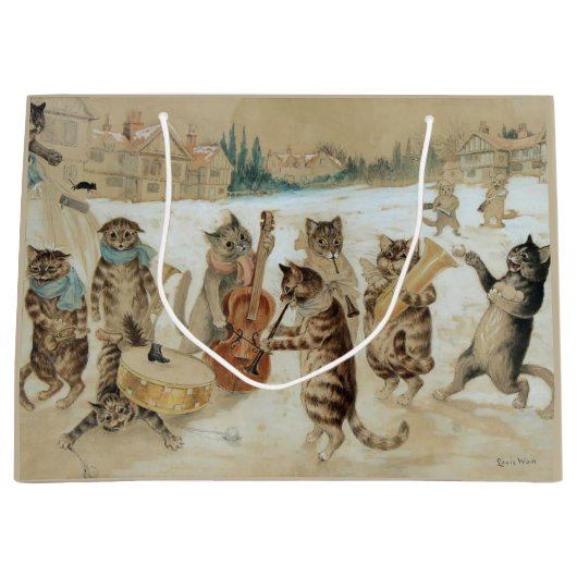 Cats Carol Singing by Louis Wain Groot Cadeauzakje (Voorkant)