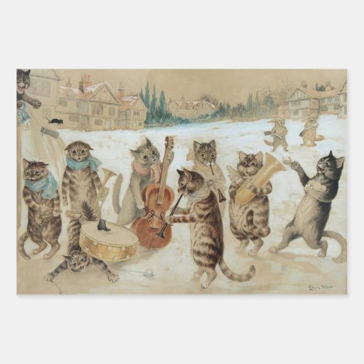 Cats Carol Singing by Louis Wain Inpakpapier Vel (Voorkant 3)