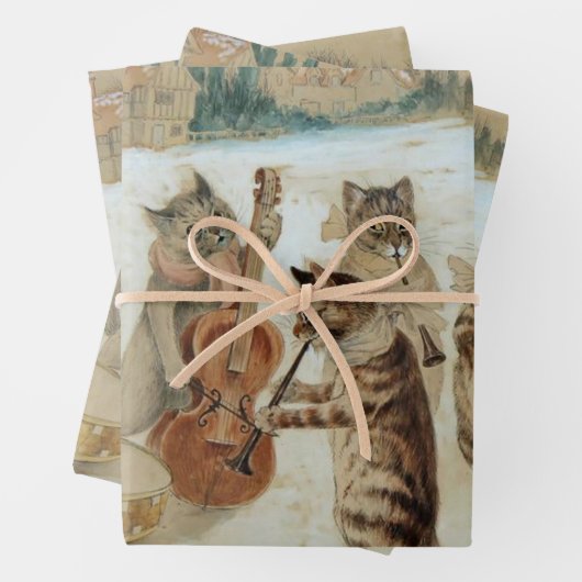 Cats Carol Singing by Louis Wain Inpakpapier Vel (In situ)