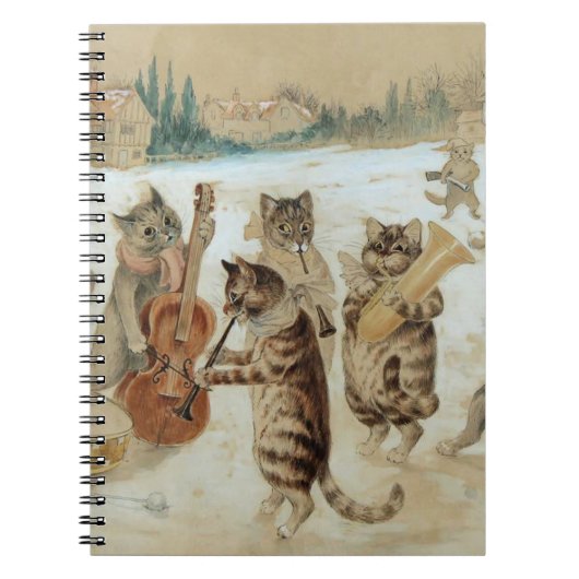 Cats Carol Singing by Louis Wain Notitieboek (Voorkant)