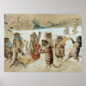 Cats Carol Singing by Louis Wain Poster (Voorkant)