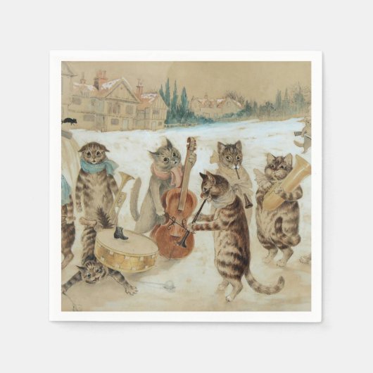 Cats Carol Singing by Louis Wain Servet (Voorkant)