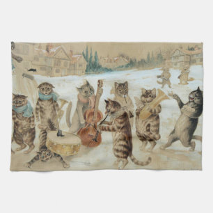 Cats Carol Singing by Louis Wain Theedoek
