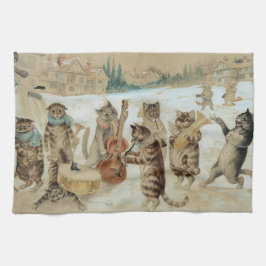 Cats Carol Singing by Louis Wain Theedoek
