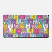 Cats Cats Pattern (kleurrijke Cartoon), speciaal g Bureaumat (Voorkant)