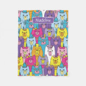 Cats Cats Pattern (kleurrijke Cartoon), speciaal g Fleece Deken (Voorkant)